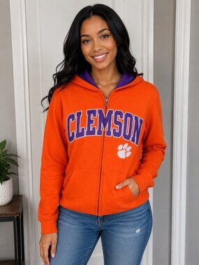 Women’s Clemson Tigers Orange Full-Zip Hoodie